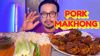 PORK LEG CURRY EATING MUKBANG🔥💥  OKSA MAKHONG CHABA PORK CURRY EATING [upl. by Gnouv]