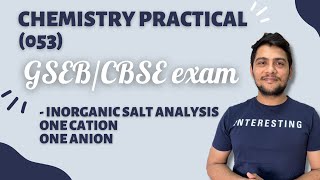 Inorganic salt analysis theory  One cation and one anion 11th12th standard  GSEBCBSE [upl. by Mot938]