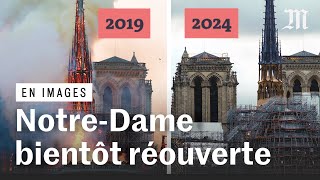 NotreDame de Paris  5 ans après lincendie où en est la cathédrale [upl. by Owiat]