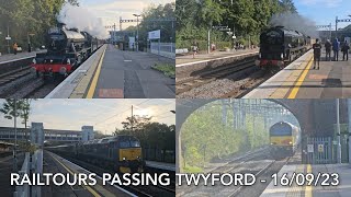 45596 Bahamas 34046 Braunton 5760357605 6700567007 passing Twyford  160923 [upl. by Naivad]