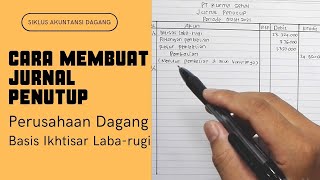 Cara Membuat Jurnal Penutup Perusahaan Dagang Basis Ikhtisar laba rugi [upl. by Ena253]