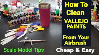 Scale Model Tips  How To Clean Vallejo Paints From Your Airbrush  Cheap And Easy [upl. by Ymme]