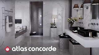 Elegant bathroom with Calacatta marble inspired tiles  Marvel  Atlas Concorde [upl. by Odranoel]