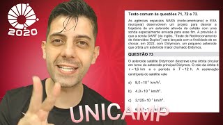 UNICAMP 2020  Q73 Fis  O asteroide satélite Didymoon descreve uma órbita circular [upl. by Emmie708]