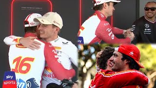 Max Verstappen Lewis Hamilton amp more F1 Drivers congratulate Charles Leclerc  Wholesome scenes [upl. by Arhna27]