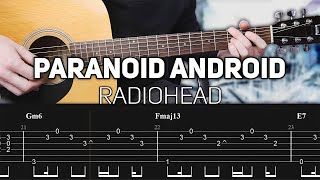 Radiohead  Paranoid Android Guitar lesson with TAB [upl. by Ettelliw]