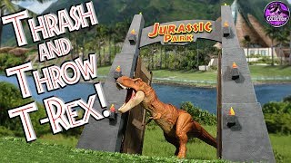 THRASH AND THROW TREX  Jurassic World Fallen Kingdom  Mattel Toys Review [upl. by Gustave]