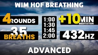 Advanced Wim Hof Guided Breathing  4 Rounds  35 Breaths  10 min Meditation  432hz [upl. by Walkling]