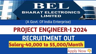 🔴BEL RECRUITMENT 2024 OUT PROJECT ENGINEERI Notification JobGuide369 [upl. by Idas]