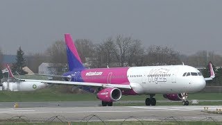 Wizz Air Airbus A321 takeoff at Memmingen Airport  HALXG [upl. by Nagap]