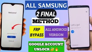 All Samsung FRP Bypass  Final Method 🔥 All Android Version  Google Account Bypass 💯 [upl. by Yebba]