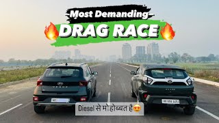 DRAG RACE🔥 Nexon VS Venue  गाड़ी लो तो Diesel ही😍🔥🔥nexon vs venue drag race [upl. by Westfahl151]