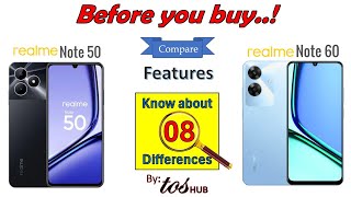 Realme Note 50 Vs Realme Note 60 Quick Comparison of 27 features amp know about 08 differences [upl. by Palma]