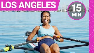 15Minute Explosive HIIT Rowing Workout in Los Angeles [upl. by Gusti]