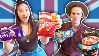 Americans Try 12 British Snacks amp Candy For The First Time 🇬🇧🍬 [upl. by Koloski]