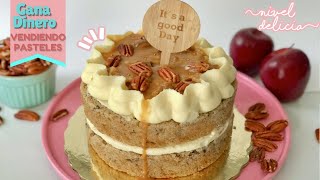 🍏 PASTEL de MANZANA con NUECES o TARTA de manzana GANA DINERO vendiendo PASTELES 🍁 receta de OTOÑO [upl. by Ahsemed310]