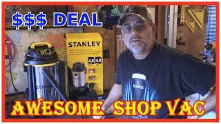 Stanley Vacuum 4 Gallon 4 Horsepower  Amazon deal  Three legged custom sawhorse update too [upl. by Bettencourt]