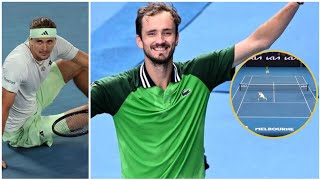 Daniil Medvedevs Insane Clutch Drop Shot Stuns Fans Unbelievable Moment vs Zverev 🎾😱 [upl. by Anirt551]