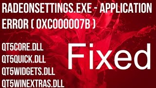 RadeonSettingsexe 0xc000007b amp DLL Files Fix Crimson Drivers Windows 10 64bit [upl. by Eudoxia]