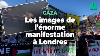 Les images de l’énorme manifestation à Londres pour le peuple palestinien [upl. by Montfort]