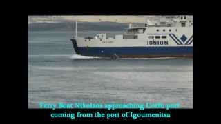 Ferry Boat Nikolaos approaching the port of Corfu Greece [upl. by Dorcia]