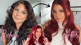 HOW TO Go from BLACK BOX DYE to RED at home NO BLEACH [upl. by Zaid]