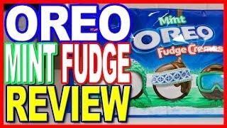 Mint ★ Oreo ★ Fudge Creme Cookie  Biscuit Review [upl. by Ettennig]