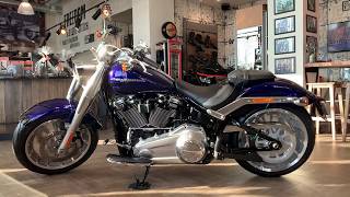 Fat Boy 114 HarleyDavidson 2020 Zephyr BlueBlack Sunglo [upl. by Nyladnar391]