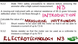 Electrotechnology N3 Measuring Instruments Introduction mathszoneafricanmotives mathswithadmirelightone [upl. by Roselane]