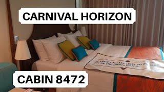 Carnival Horizon Cabin 8472 Category HI Havana AftView Extended Balcony Stateroom [upl. by Eenar852]