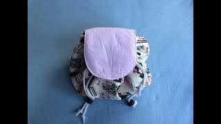 DIY Drawstring cosmetic bag  Makeup bag  tutorial [upl. by Idoc460]