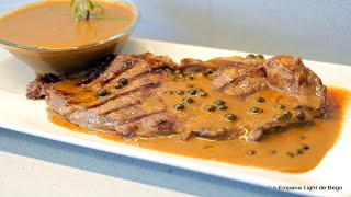 Entrecot a la Plancha y Salsa a la Pimienta Verde Trucos para carne más jugosa [upl. by Cotsen]