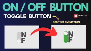 CSS Toggle Switch  Create an Animated Toggle Switch Button in CSS [upl. by Ehud]