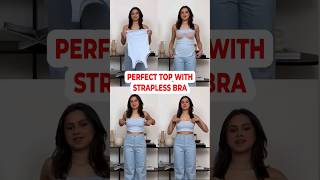 🔥 USE THIS TRICK TO MAKE PERFECT STRAPLESS TOP WITH STRAPLESS BRA shorts [upl. by Skipp]