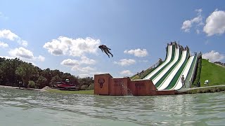 Royal Flush Slide at BSR Cable Park in Waco Texas 🇺🇸 Super Fun Music Clip 🥁 [upl. by Annohs]