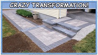 Laying a Paver Walkway amp Concrete Block Steps [upl. by Yeslaehc]