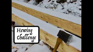 Hewing White Pine  2019 Axe Cordwood Challenge [upl. by Thorvald]