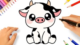 COMO DESENHAR UMA VACA FÁCIL 🐮 [upl. by Yllehs]