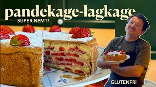 annonce PANDEKAGELAGKAGE med jordbær 🍓🍰🌿👨🏻‍🍳 [upl. by Enomyar]