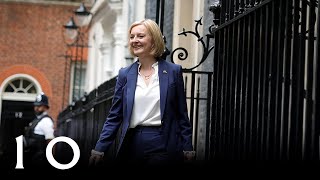 Prime Minister Lizz Truss departs for PMQs [upl. by Eves922]