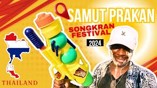 Songkran Festival 2024 in Samut Prakan Thailand 🔫 🇹🇭 [upl. by Notsgnik]