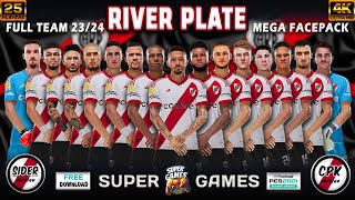 RIVER PLATE Facepack PES 2021  25 Players  Season 2324 SIDER ◆ CPK ⚽ أوجه ريفر بلايت موسم 2324 [upl. by Kursh]