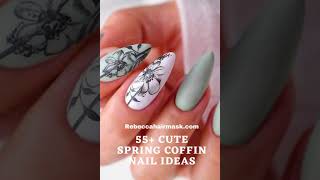 55 Cute Spring Coffin Nail Ideas cute short nails acrylic ideas [upl. by Farant339]