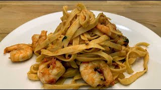 Recette  Tagliatelles et scampis sauce à la diable [upl. by Krissie]