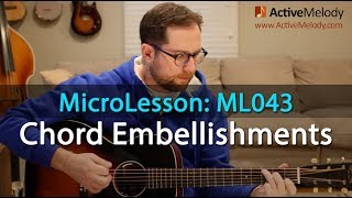 Rhythm Guitar Lesson  Chord Embellishment Ideas Over a simple Chord Progression  ML043 [upl. by Ignatius840]