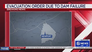 Downtown Newport ordered to evacuate after Waterville Dam fails [upl. by Esirahs]