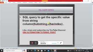 SQL query to get the string before or after any specific character Substring Charindex [upl. by Ettenwahs915]