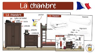 Apprendre Le Vocabulaire De La Chambre En Français  Tous Les Objets De La Chambre En Français [upl. by Neyu]