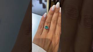 Stunning 18k White Gold Ring with Zambian Emerald amp Diamonds 💍✨ LuxuryJewelry [upl. by Aleyam]