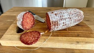 Homemade Hungarian salami  How to Make Salami at home [upl. by Adelric]